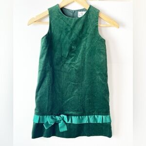 Florence Eiseman Dark Green Velvet Dress with Satin Bow Girls 6 Holiday Dress